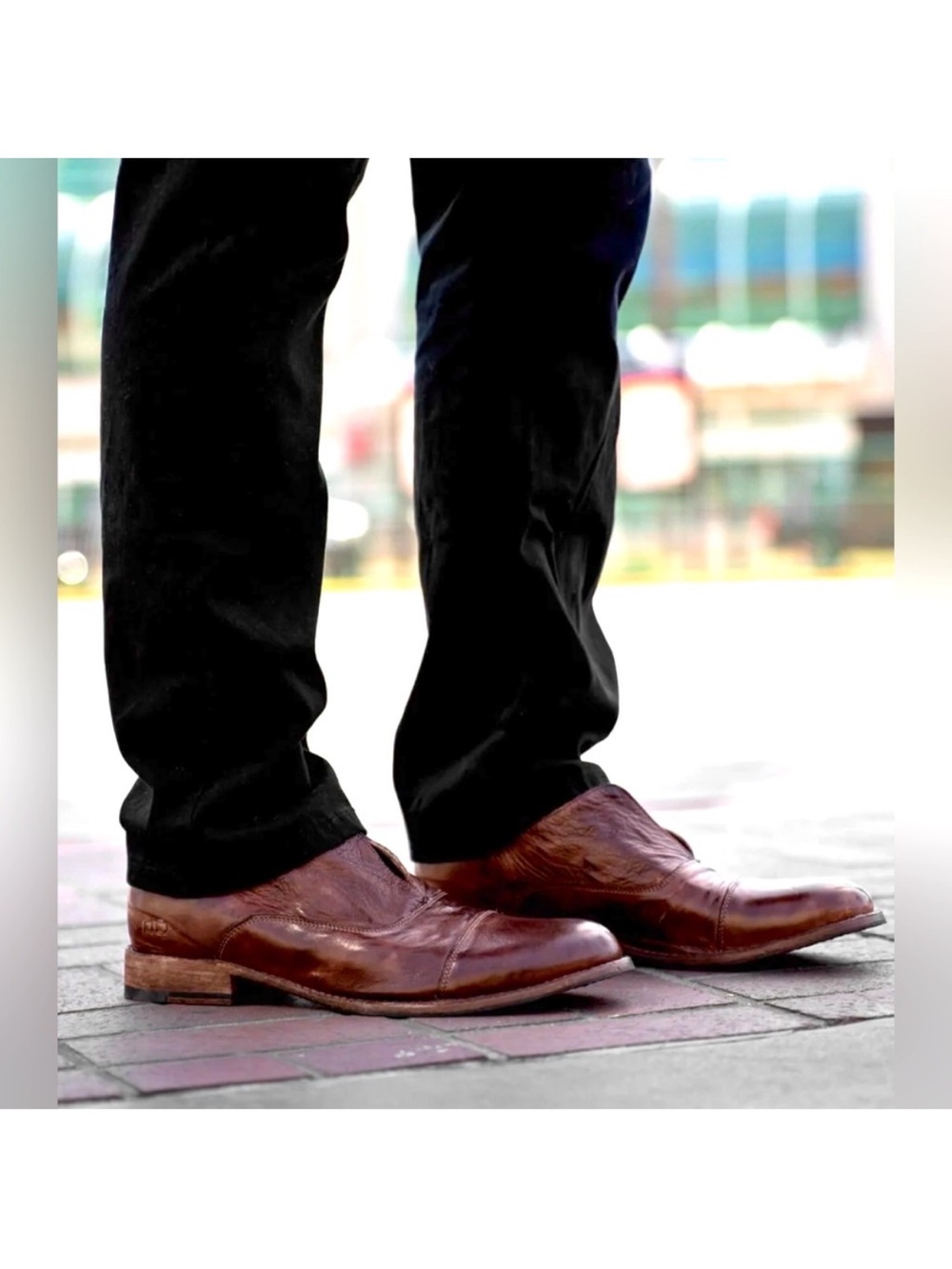 Bed Stu Thorn Cap Toe Laceless Slip On Leather Cobbler Oxfords